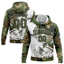 Laden Sie das Bild in den Galerie-Viewer, Custom Stitched Camo Olive-Black 3D Largemouth Bass Fish Fishing Sports Pullover Sweatshirt Hoodie
