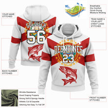 Laden Sie das Bild in den Galerie-Viewer, Custom Stitched White Red-Black 3D Atlantic Salmon Fish Fishing Sports Pullover Sweatshirt Hoodie
