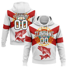 Charger l&#39;image dans la galerie, Custom Stitched White Red-Black 3D Atlantic Salmon Fish Fishing Sports Pullover Sweatshirt Hoodie
