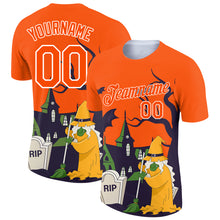 Load image into Gallery viewer, Custom Orange White 3D Halloween Performance T-Shirt
