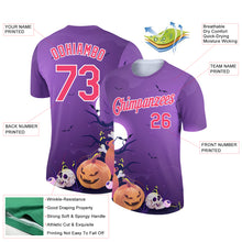 Charger l&#39;image dans la galerie, Custom Purple Pink-White 3D Halloween Performance T-Shirt
