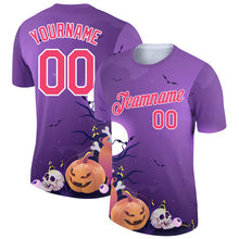 Charger l&#39;image dans la galerie, Custom Purple Pink-White 3D Halloween Performance T-Shirt
