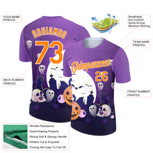 Charger l&#39;image dans la galerie, Custom Purple Bay Orange-White 3D Halloween Performance T-Shirt
