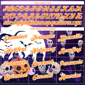 Custom Purple Bay Orange-White 3D Halloween Performance T-Shirt