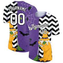 Charger l&#39;image dans la galerie, Custom Purple White-Black 3D Halloween Performance T-Shirt
