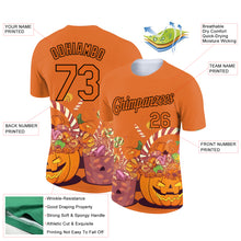 Laden Sie das Bild in den Galerie-Viewer, Custom Texas Orange Black 3D Halloween Performance T-Shirt
