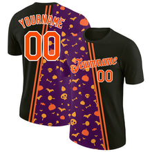 Загрузить изображение в средство просмотра галереи, Custom Black Orange-Purple 3D Halloween Performance T-Shirt
