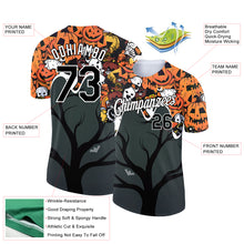 Загрузить изображение в средство просмотра галереи, Custom Steel Gray Black-Orange 3D Halloween Performance T-Shirt
