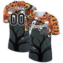 Загрузить изображение в средство просмотра галереи, Custom Steel Gray Black-Orange 3D Halloween Performance T-Shirt
