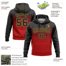 Загрузить изображение в средство просмотра галереи, Custom Stitched Black Red-Old Gold 3D Pattern Design Gradient Square Shape Sports Pullover Sweatshirt Hoodie
