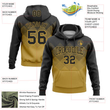 Загрузить изображение в средство просмотра галереи, Custom Stitched Black Old Gold 3D Pattern Design Gradient Square Shape Sports Pullover Sweatshirt Hoodie
