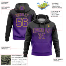 Загрузить изображение в средство просмотра галереи, Custom Stitched Black Purple-Old Gold 3D Pattern Design Gradient Square Shape Sports Pullover Sweatshirt Hoodie
