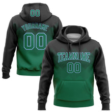 Загрузить изображение в средство просмотра галереи, Custom Stitched Black Kelly Green-Light Blue 3D Pattern Design Gradient Square Shape Sports Pullover Sweatshirt Hoodie
