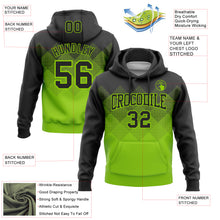 Загрузить изображение в средство просмотра галереи, Custom Stitched Black Neon Green 3D Pattern Design Gradient Square Shape Sports Pullover Sweatshirt Hoodie
