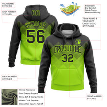 Загрузить изображение в средство просмотра галереи, Custom Stitched Black Neon Green 3D Pattern Design Gradient Square Shape Sports Pullover Sweatshirt Hoodie
