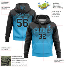 Загрузить изображение в средство просмотра галереи, Custom Stitched Black Sky Blue 3D Pattern Design Gradient Square Shape Sports Pullover Sweatshirt Hoodie
