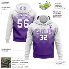 Загрузить изображение в средство просмотра галереи, Custom Stitched White Purple 3D Pattern Design Gradient Square Shape Sports Pullover Sweatshirt Hoodie
