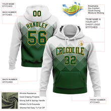 Загрузить изображение в средство просмотра галереи, Custom Stitched White Green-Old Gold 3D Pattern Design Gradient Square Shape Sports Pullover Sweatshirt Hoodie
