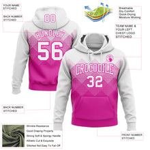 Загрузить изображение в средство просмотра галереи, Custom Stitched White Deep Pink 3D Pattern Design Gradient Square Shape Sports Pullover Sweatshirt Hoodie
