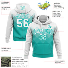 Загрузить изображение в средство просмотра галереи, Custom Stitched White Aqua 3D Pattern Design Gradient Square Shape Sports Pullover Sweatshirt Hoodie
