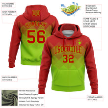 Загрузить изображение в средство просмотра галереи, Custom Stitched Red Neon Green 3D Pattern Design Gradient Square Shape Sports Pullover Sweatshirt Hoodie
