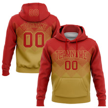 Загрузить изображение в средство просмотра галереи, Custom Stitched Red Old Gold 3D Pattern Design Gradient Square Shape Sports Pullover Sweatshirt Hoodie
