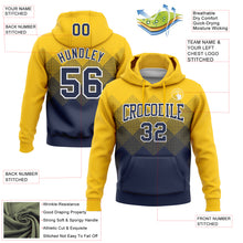 Загрузить изображение в средство просмотра галереи, Custom Stitched Yellow Navy-White 3D Pattern Design Gradient Square Shape Sports Pullover Sweatshirt Hoodie
