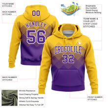 Загрузить изображение в средство просмотра галереи, Custom Stitched Yellow Purple-White 3D Pattern Design Gradient Square Shape Sports Pullover Sweatshirt Hoodie
