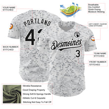 Загрузить изображение в средство просмотра галереи, Custom Camo Black-White 3D Arctic Camouflage Authentic Baseball Jersey
