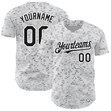 Load image into Gallery viewer, Custom Camo Black-White 3D Arctic Camouflage Authentic Baseball Jersey
