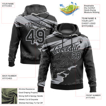 Загрузить изображение в средство просмотра галереи, Custom Stitched Black Gray 3D Pattern Design Torn Paper Style Sports Pullover Sweatshirt Hoodie
