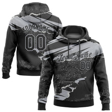 Загрузить изображение в средство просмотра галереи, Custom Stitched Black Gray 3D Pattern Design Torn Paper Style Sports Pullover Sweatshirt Hoodie
