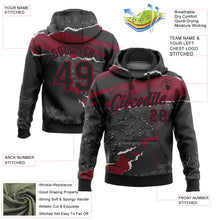 Загрузить изображение в средство просмотра галереи, Custom Stitched Black Crimson 3D Pattern Design Torn Paper Style Sports Pullover Sweatshirt Hoodie
