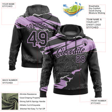 Laden Sie das Bild in den Galerie-Viewer, Custom Stitched Black Light Purple 3D Pattern Design Torn Paper Style Sports Pullover Sweatshirt Hoodie
