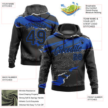 Загрузить изображение в средство просмотра галереи, Custom Stitched Black Thunder Blue 3D Pattern Design Torn Paper Style Sports Pullover Sweatshirt Hoodie
