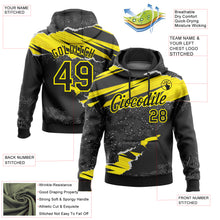 Загрузить изображение в средство просмотра галереи, Custom Stitched Black Light Yellow 3D Pattern Design Torn Paper Style Sports Pullover Sweatshirt Hoodie
