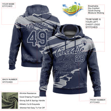 Загрузить изображение в средство просмотра галереи, Custom Stitched Navy Gray 3D Pattern Design Torn Paper Style Sports Pullover Sweatshirt Hoodie
