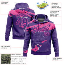 Загрузить изображение в средство просмотра галереи, Custom Stitched Purple Pink 3D Pattern Design Torn Paper Style Sports Pullover Sweatshirt Hoodie
