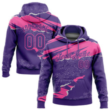 Загрузить изображение в средство просмотра галереи, Custom Stitched Purple Pink 3D Pattern Design Torn Paper Style Sports Pullover Sweatshirt Hoodie
