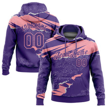 Загрузить изображение в средство просмотра галереи, Custom Stitched Purple Medium Pink 3D Pattern Design Torn Paper Style Sports Pullover Sweatshirt Hoodie
