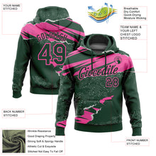 Загрузить изображение в средство просмотра галереи, Custom Stitched Green Pink 3D Pattern Design Torn Paper Style Sports Pullover Sweatshirt Hoodie
