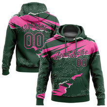 Загрузить изображение в средство просмотра галереи, Custom Stitched Green Pink 3D Pattern Design Torn Paper Style Sports Pullover Sweatshirt Hoodie
