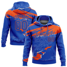 Загрузить изображение в средство просмотра галереи, Custom Stitched Thunder Blue Orange 3D Pattern Design Torn Paper Style Sports Pullover Sweatshirt Hoodie
