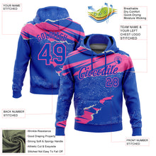 Загрузить изображение в средство просмотра галереи, Custom Stitched Thunder Blue Pink 3D Pattern Design Torn Paper Style Sports Pullover Sweatshirt Hoodie
