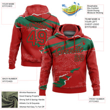 Загрузить изображение в средство просмотра галереи, Custom Stitched Red Kelly Green 3D Pattern Design Torn Paper Style Sports Pullover Sweatshirt Hoodie
