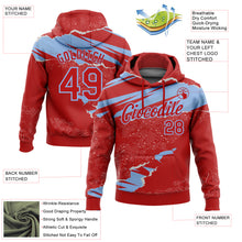 Загрузить изображение в средство просмотра галереи, Custom Stitched Red Light Blue 3D Pattern Design Torn Paper Style Sports Pullover Sweatshirt Hoodie
