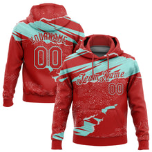 Загрузить изображение в средство просмотра галереи, Custom Stitched Red Ice Blue 3D Pattern Design Torn Paper Style Sports Pullover Sweatshirt Hoodie
