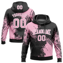 Charger l&#39;image dans la galerie, Custom Stitched Black Light Pink-White 3D Pattern Design Abstract Brush Stroke Sports Pullover Sweatshirt Hoodie
