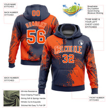 Charger l&#39;image dans la galerie, Custom Stitched Navy Orange-White 3D Pattern Design Abstract Brush Stroke Sports Pullover Sweatshirt Hoodie
