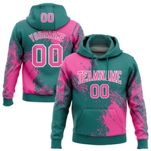 Загрузить изображение в средство просмотра галереи, Custom Stitched Teal Pink-White 3D Pattern Design Abstract Brush Stroke Sports Pullover Sweatshirt Hoodie
